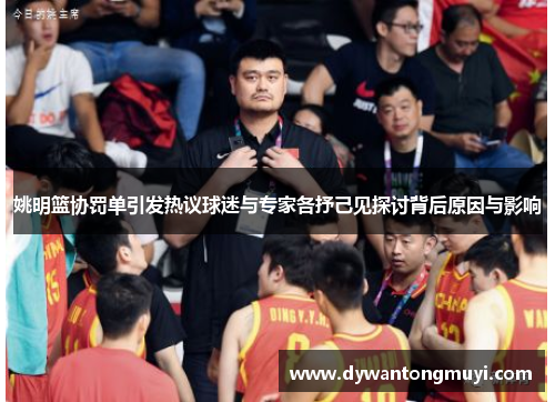 姚明篮协罚单引发热议球迷与专家各抒己见探讨背后原因与影响